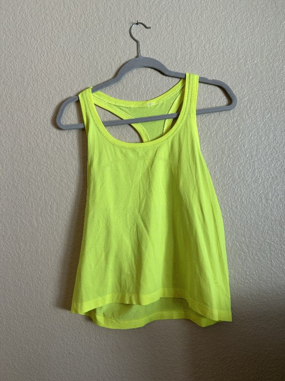Lululemon Neon Yellow Racerback Tank, Size M